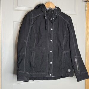 NOBLE OUTFITTERS Womens Medium Canvas Jacket Black Canvas Lined Chore Ranch Wear